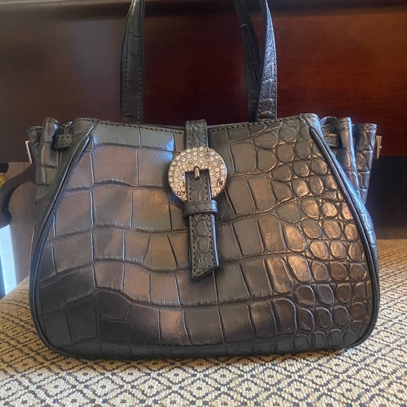 Grey croc print evening purse - Picture 2 of 4